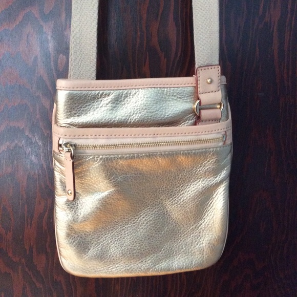 Michael Kors metallic gold leather crossbody bag